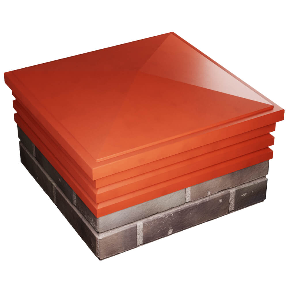 Колпак Zking Бона ХайТек Красный на столб 2х2 кирпича (513х513мм) в Джанкое фото