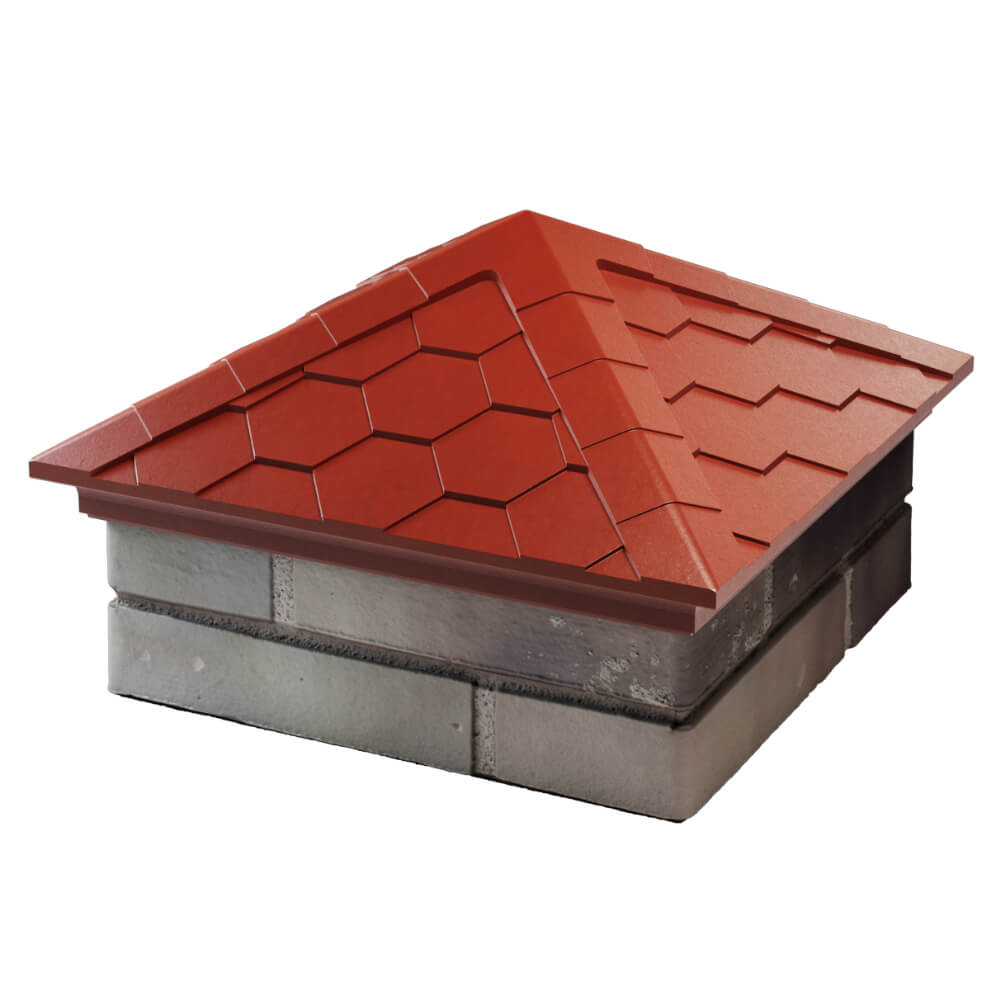 Колпак Zking Эверест Красный на столб 1.5х1.5 кирпича (390х390мм) в Джанкое фото