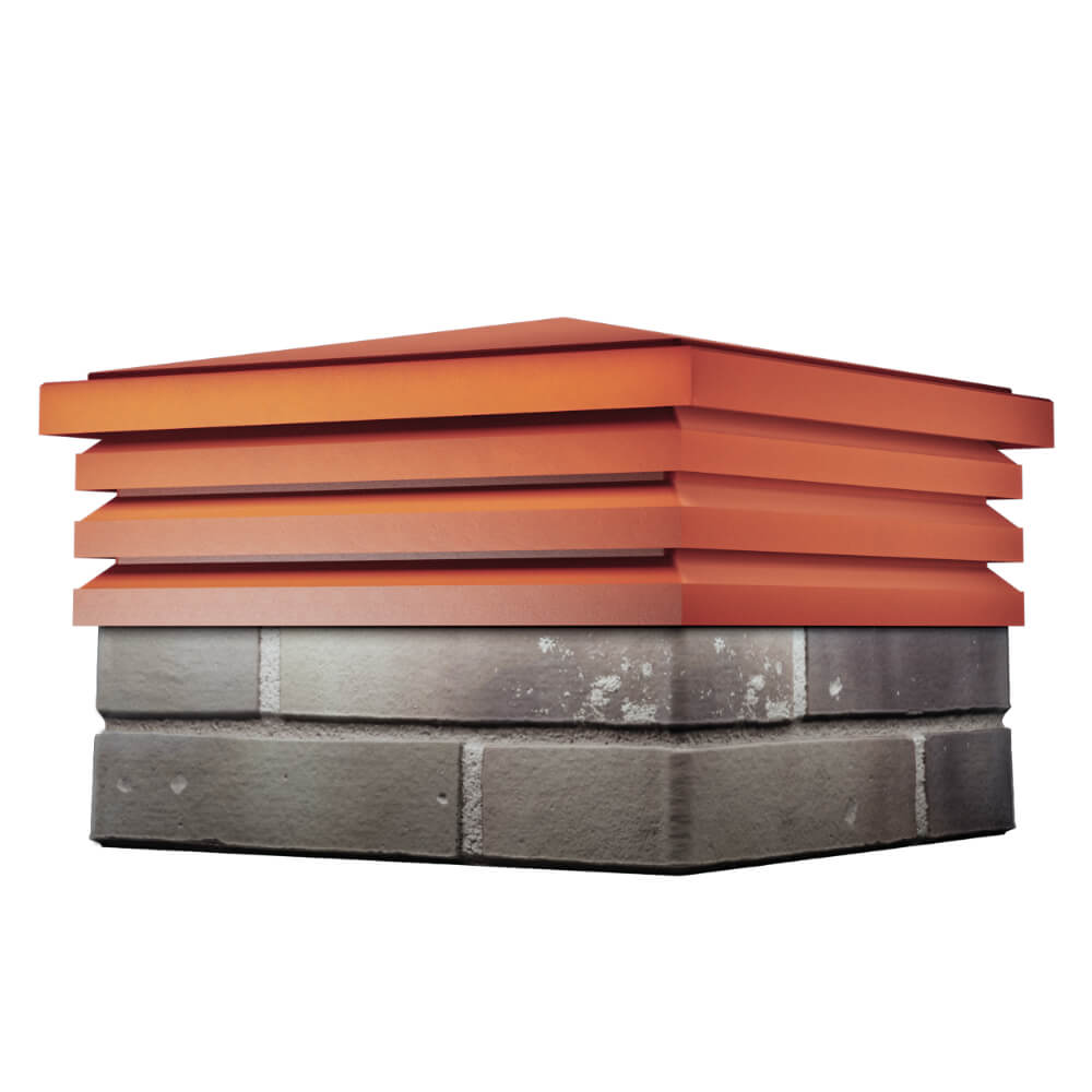 Колпак Zking Бона ХайТек Красный на столб 1.5х1.5 кирпича (385х385мм) в Джанкое фото