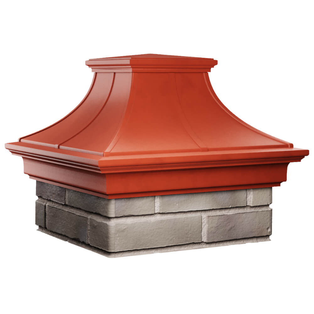 Колпак Zking Монблан Премиум Красный на столб 1.5х1.5 кирпича (385х385мм) в Джанкое фото