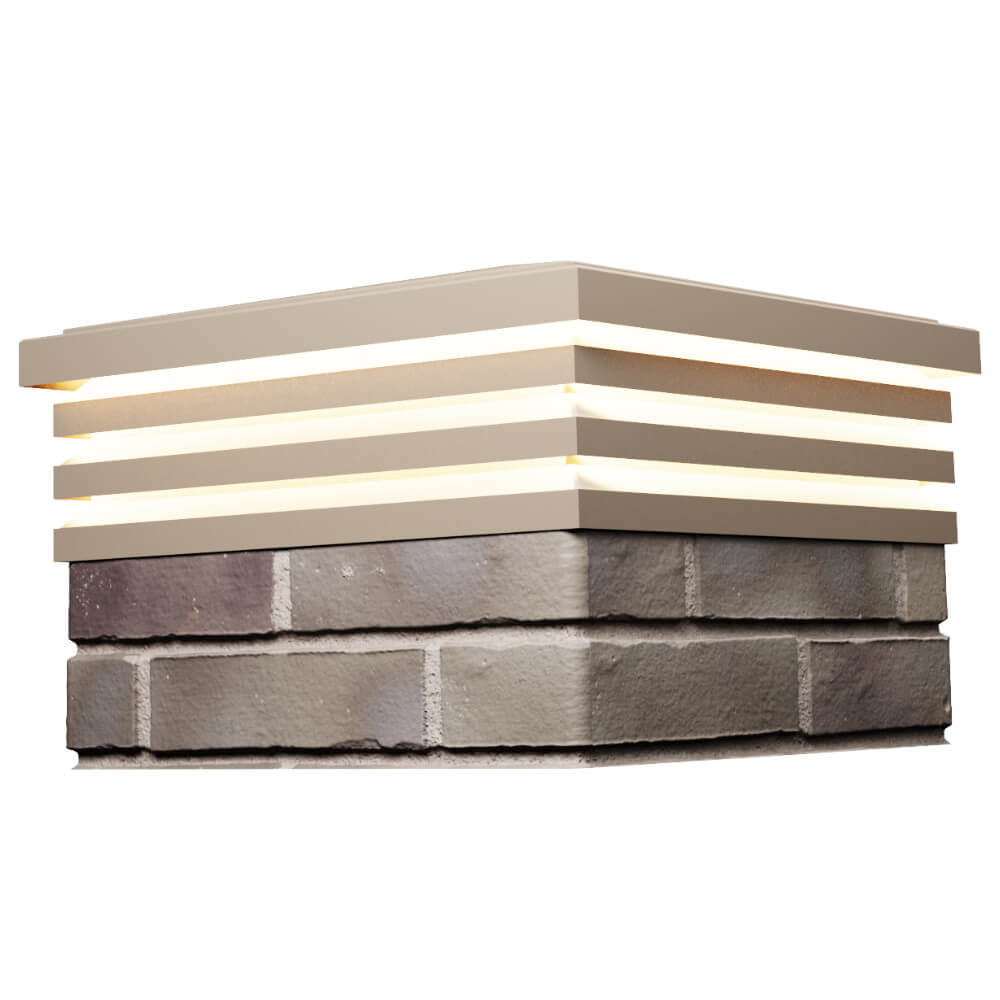 Колпак Zking Бона ХайТек Бежевый на столб 1.5х1.5 кирпича (385х385мм) с подсветкой в Джанкое фото