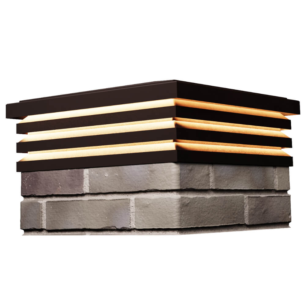 Колпак Zking Бона ХайТек Коричневый на столб 1.5х1.5 кирпича (385х385мм) с подсветкой в Джанкое фото