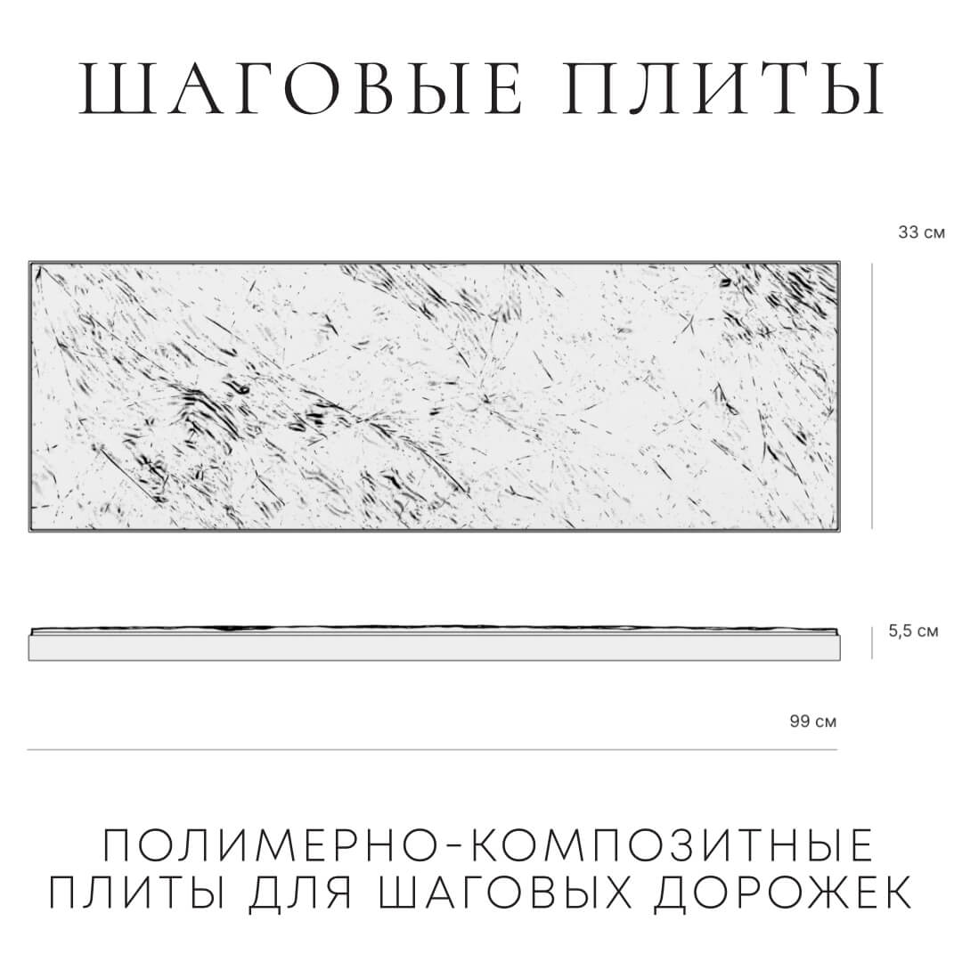 Шаговая плита STONE Графитовый Серый 990х330х55мм в Джанкое фото