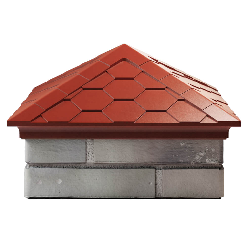 Колпак Zking Эверест Красный на столб 1.5х1.5 кирпича (390х390мм) Джанкой фото