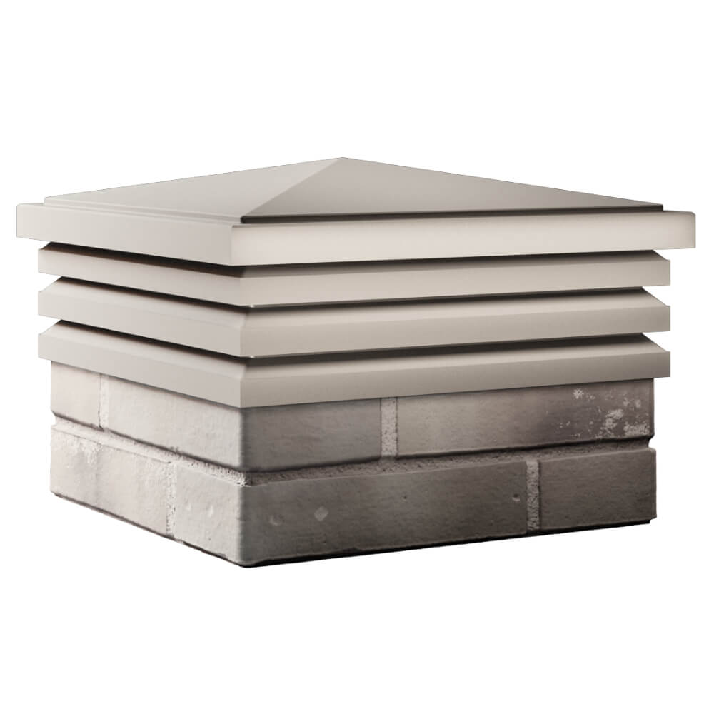 Колпак Zking Бона ХайТек Бежевый на столб 1.5х1.5 кирпича (385х385мм) в Джанкое фото