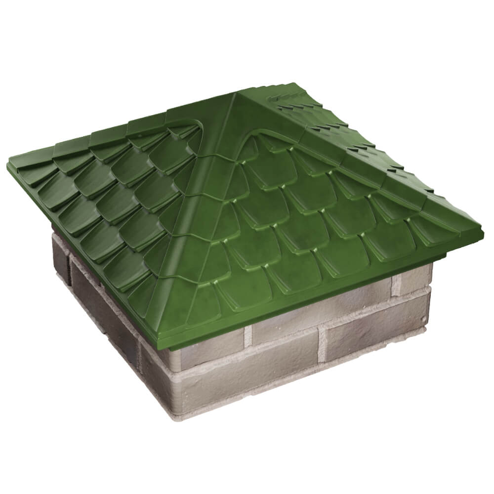 Колпак Zking Эльбрус Зеленый на столб 1.5х1.5 кирпича (385х385мм) в Джанкое фото