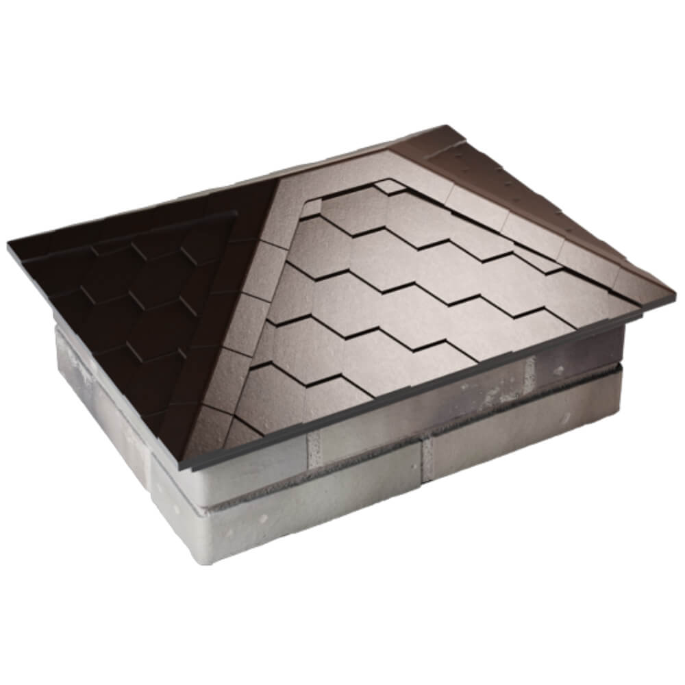 Колпак Zking Эверест Коричневый на столб 2х1.5 кирпича (520х390мм) Джанкой фото