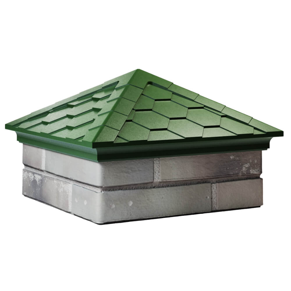 Колпак Zking Эверест Зеленый на столб 1.5х1.5 кирпича (390х390мм) в Джанкое фото