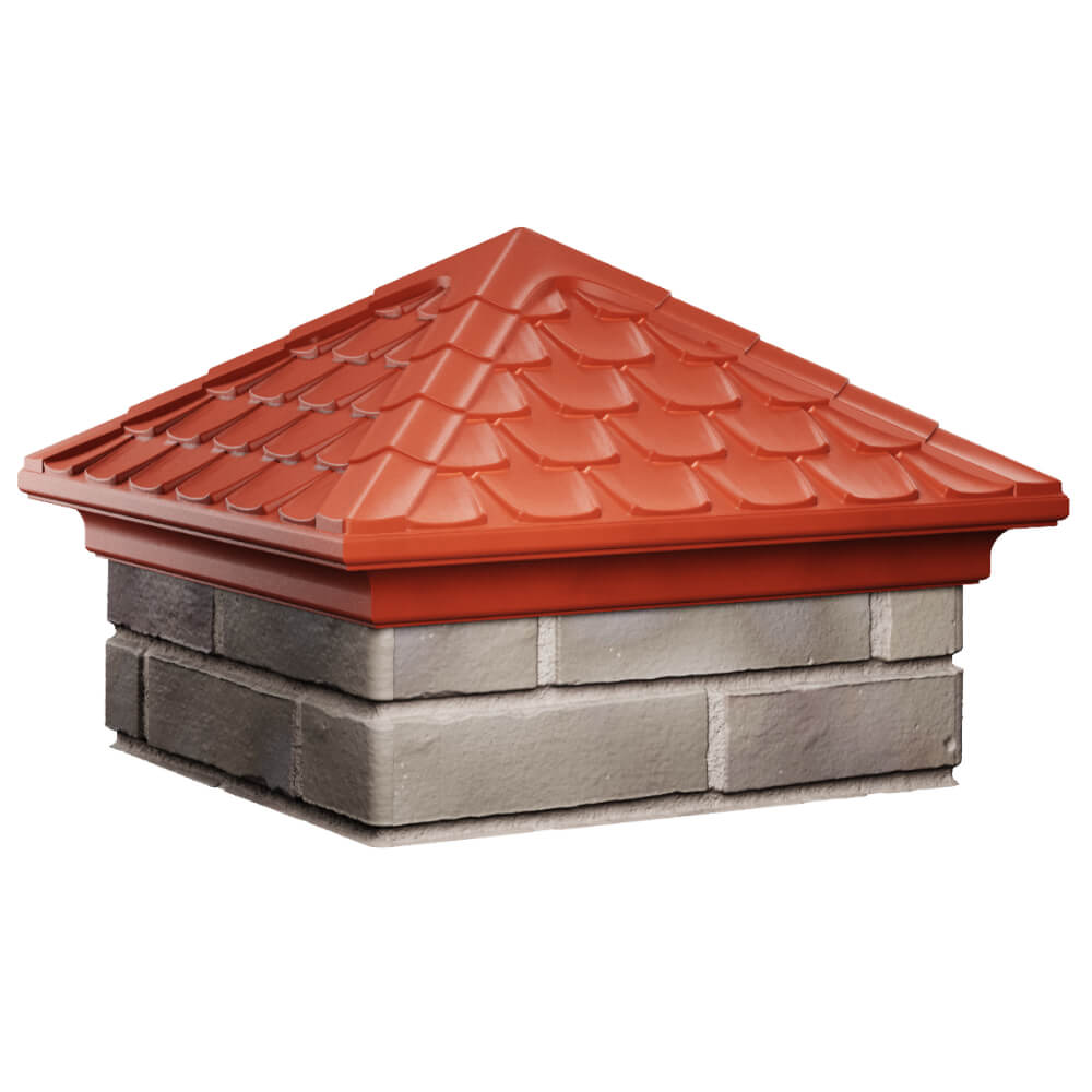 Колпак Zking Эльбрус Красный на столб 1.5х1.5 кирпича (385х385мм) в Джанкое фото