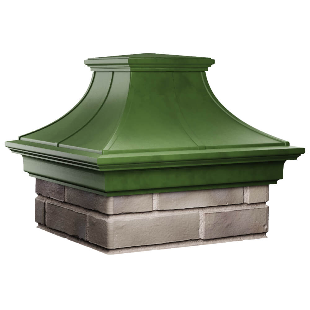 Колпак Zking Монблан Премиум Зеленый на столб 1.5х1.5 кирпича (385х385мм) в Джанкое фото