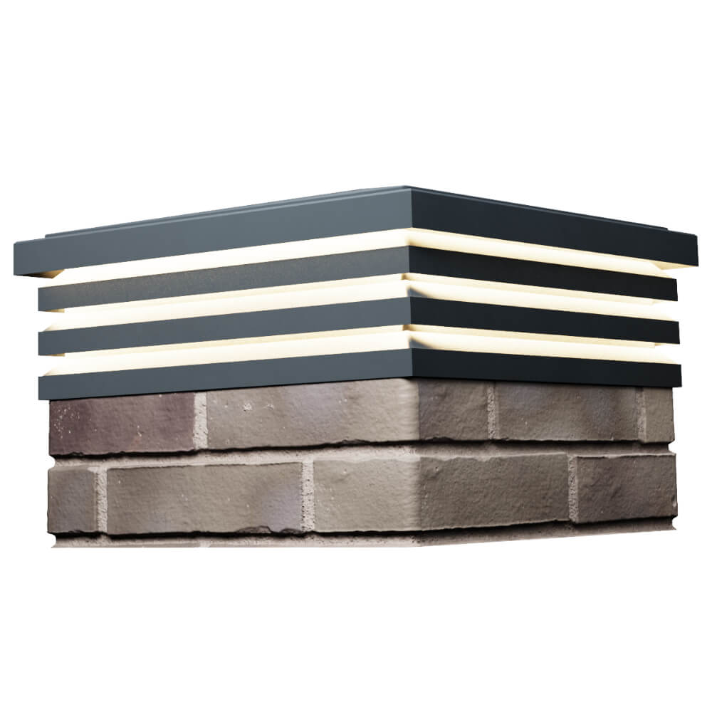 Колпак Zking Бона ХайТек Серый на столб 1.5х1.5 кирпича (385х385мм) с подсветкой в Джанкое фото