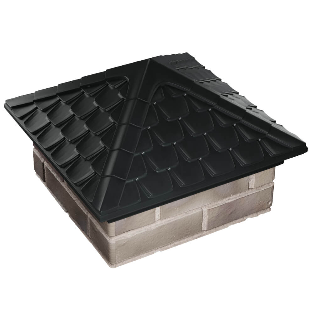 Колпак Zking Эльбрус Черный на столб 1.5х1.5 кирпича (385х385мм) в Джанкое фото