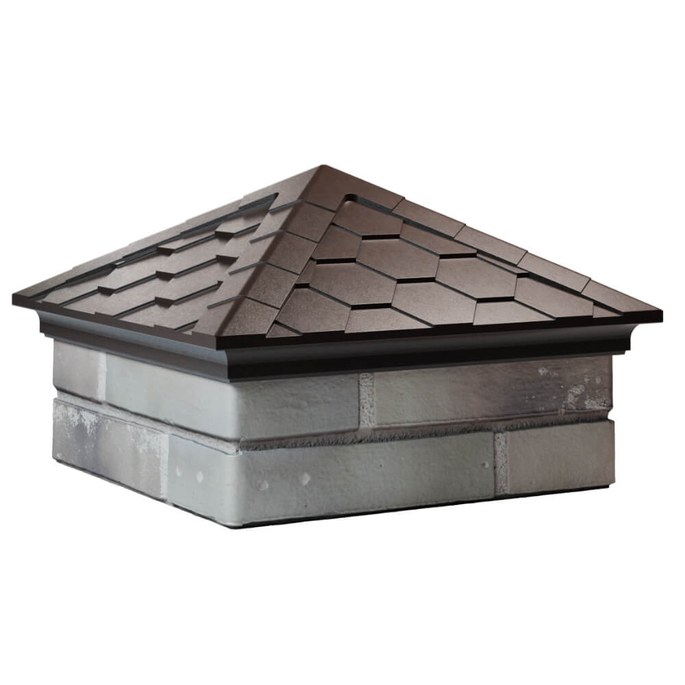 Колпак Zking Эверест Коричневый на столб 1.5х1.5 кирпича (390х390мм) в Джанкое фото