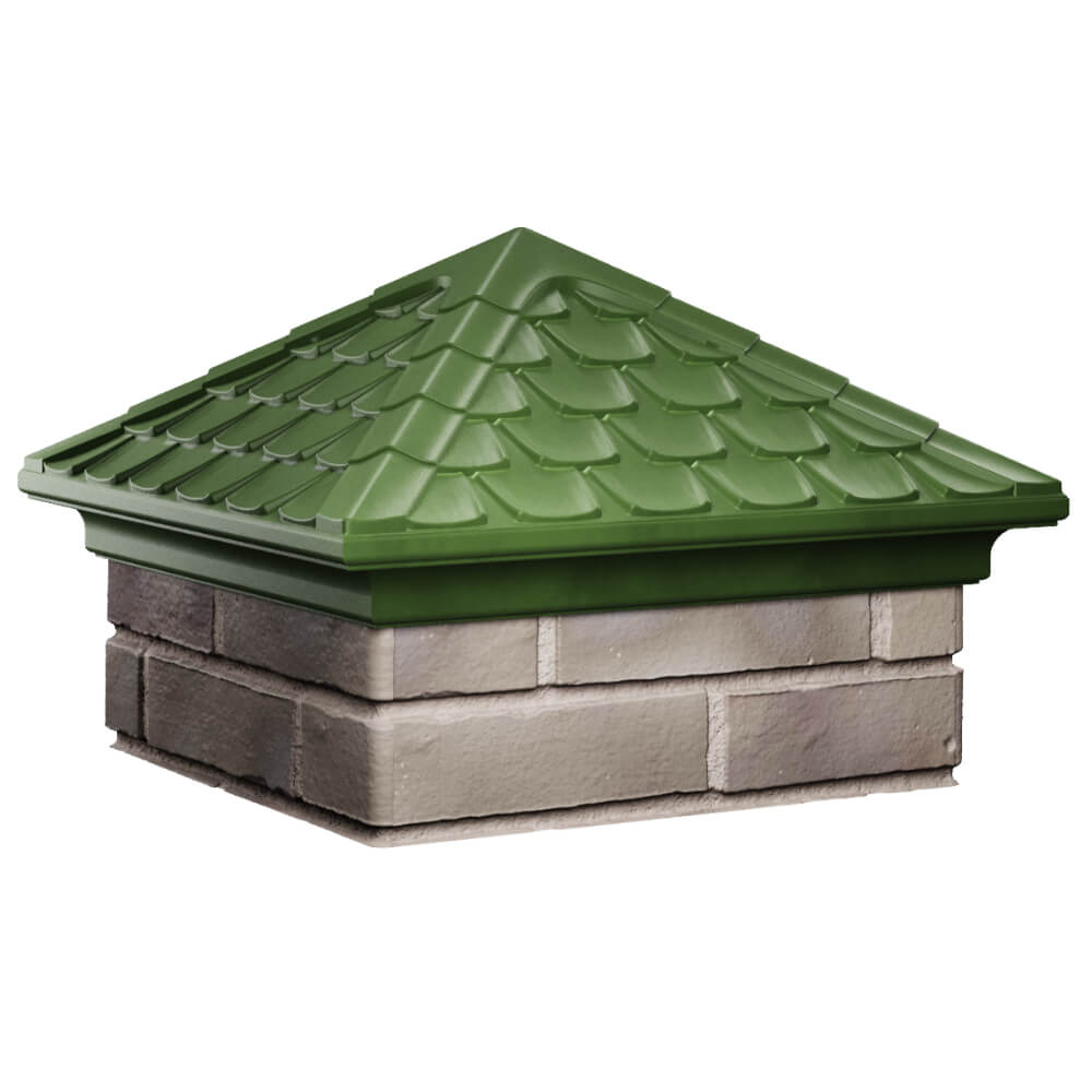 Колпак Zking Эльбрус Зеленый на столб 1.5х1.5 кирпича (385х385мм) в Джанкое фото