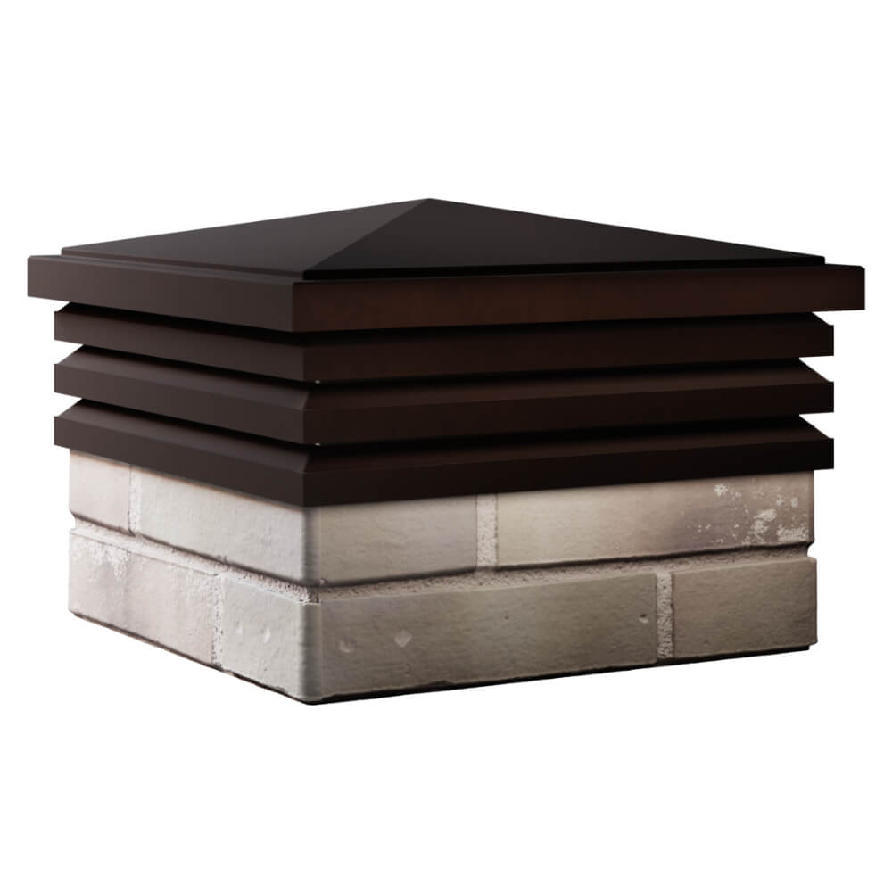 Колпак Zking Бона ХайТек Коричневый на столб 1.5х1.5 кирпича (385х385мм) в Джанкое фото