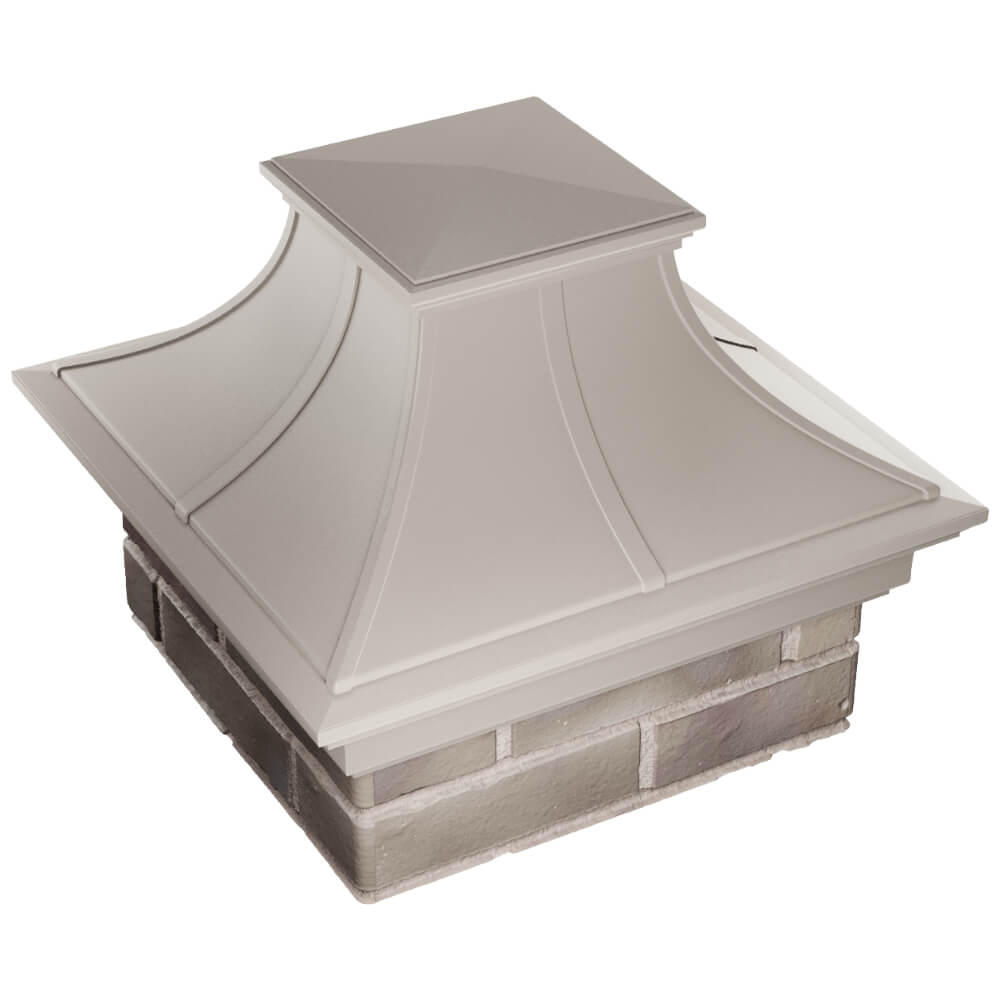 Колпак Zking Монблан Премиум Бежевый на столб 1.5х1.5 кирпича (385х385мм) в Джанкое фото