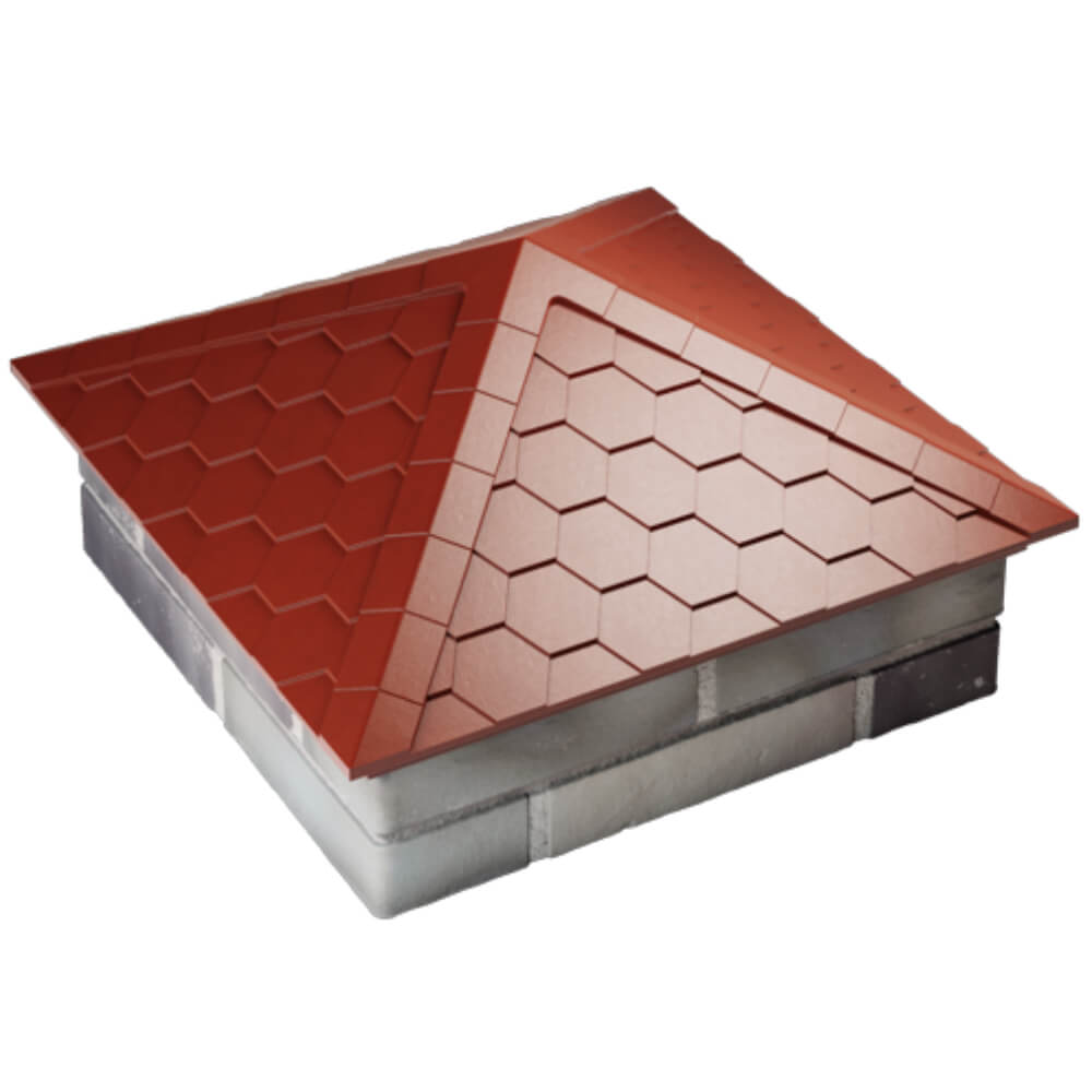 Колпак Zking Эверест Красный на столб 2х2 кирпича (535х535мм) Джанкой фото